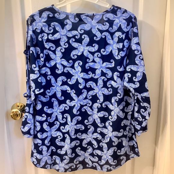 Icantoo Blue Starfish Long Sleeve Top - L - Picture 2 of 5
